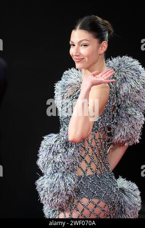 26 gennaio 2024, Madrid, Spagna: URSULA CORBERO partecipa ai Feroz Awards 2024 Red Carpet al Palazzo Vistalegre. (Immagine di credito: © Jack Abuin/ZUMA Press Wire) SOLO USO EDITORIALE! Non per USO commerciale! Foto Stock