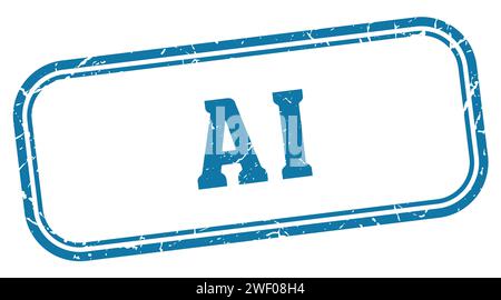 francobollo ai. timbro rettangolare ai isolato su sfondo bianco Illustrazione Vettoriale