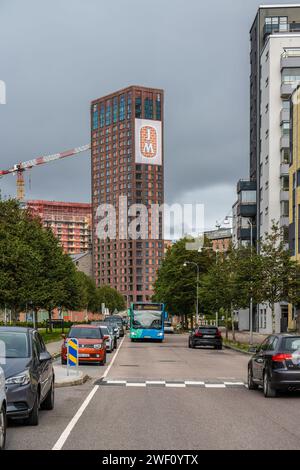 Gothenburg, Svezia - agosto 28 2022: Alto appartamento Kronjuvelen a Eriksberg Foto Stock