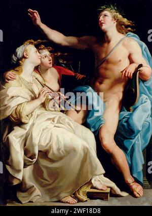 Apollo e due Muse, 1741, di Pompeo Batoni (1708-1787, italiano). Foto Stock