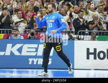 Colonia, Allemagne. 26 gennaio 2024. Andreas Wolff tedesco durante la partita di pallamano maschile EHF Euro 2024, semiFinals tra Germania e Danimarca il 26 gennaio 2024 alla Lanxess-Arena di Colonia, Germania - foto Laurent Lairys/DPPI Credit: DPPI Media/Alamy Live News Foto Stock