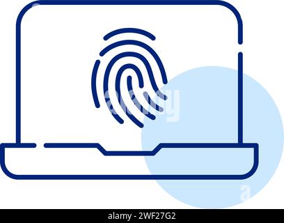 Accesso tramite impronta digitale al profilo personale. Pixel Perfect, tratto modificabile Illustrazione Vettoriale