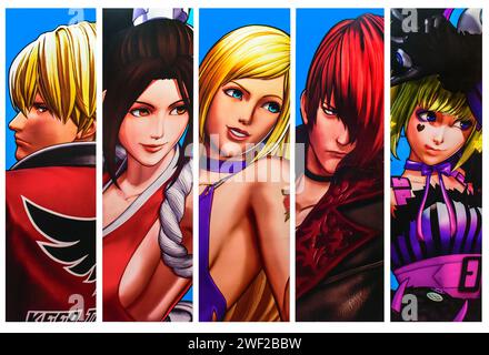 Personaggi Anime di King of Fighters XV Foto Stock