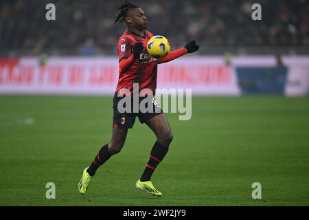 Milano, Italia. 27 gennaio 2024. Rafael Leao (Milano) durante la partita italiana di serie A tra il Milano 2-2 Bologna allo Stadio Giuseppe Meazza il 27 gennaio 2024 a Milano. Credito: Maurizio Borsari/AFLO/Alamy Live News Foto Stock