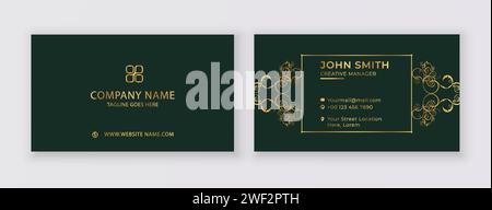 Modello di biglietto da visita semplice. Modello di biglietto da visita moderno, creativo e pulito. Modello di biglietto da visita creativo fronte/retro. Illustrazione Vettoriale