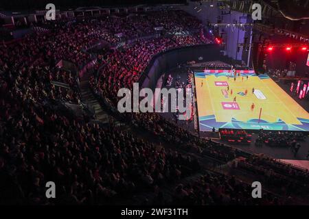 Una visione generale (gv) della prima Direct Arena durante la partita tra England Roses contro New Zealand Silver Ferns, Vitality Netball Nations Cup alla First Direct Arena, Leeds, Inghilterra, sabato 27 gennaio 2024. Crediti fotografici: Olly Hassell/www.photosport.nz credito: SWpix/Alamy Live News Foto Stock