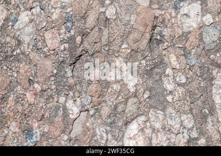 Vista ravvicinata, roccia conglomerata, Catalogna, Spagna Foto Stock