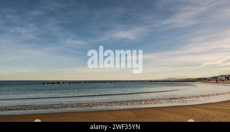 Mare Adriatico. Martinsicuro, Teramo. Bellissime foto di un tramonto spettacolare Foto Stock