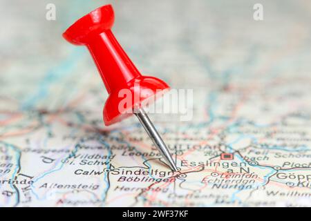 Sindelfingen, Germania pin sulla mappa Foto Stock