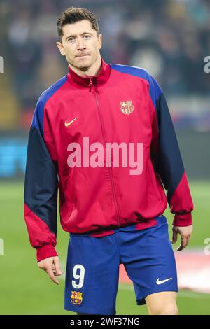 Barcellona, Spagna. 27 gennaio 2024. Robert Lewandowski (9) del Barcellona visto durante la partita di LaLiga tra FC Barcelona e Villarreal all'Estadio Olimpico de Montjuic di Barcellona. (Photo Credit: Gonzales Photo/Alamy Live News Foto Stock