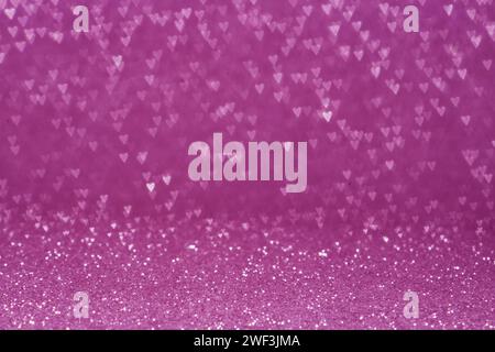 Idea di San Valentino. Sfondo viola astratto. Cuore. Bokeh. Foto Stock