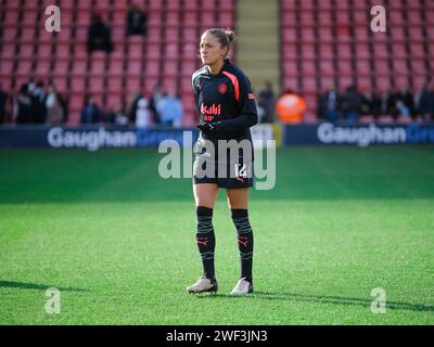 Londra, Regno Unito. 28 gennaio 2024. Londra, Inghilterra, gennaio 28 2024: Filippa Angeldahl (12 Manchester City) davanti alla partita di fa Womens Super League tra Tottenham Hotspur e Manchester City a Brisbane Road a Londra, Inghilterra. (Jay Patel/SPP) credito: SPP Sport Press Photo. /Alamy Live News Foto Stock