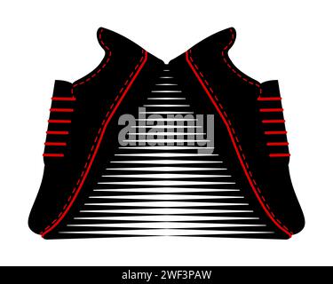 Silhouette da sneaker. Illustrazione vettoriale. Illustrazione Vettoriale