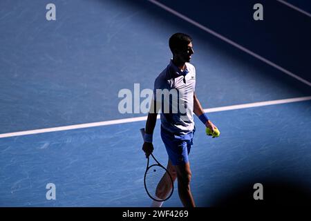Melbourne, Australie. 26 gennaio 2024. Novak Djokovic durante il torneo di tennis Australian Open AO 2024 del grande Slam il 26 gennaio 2024 al Melbourne Park di Melbourne, Australia. Foto Victor Joly/DPPI Credit: DPPI Media/Alamy Live News Foto Stock