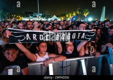 Cartagena, Spagna. 20 luglio 2023. Gruppo rock spagnolo, Arde Bogota, durante la loro esibizione al la Mar de Musicas Festival di Cartagena, Spagna. © ABEL Foto Stock