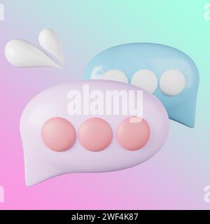 icona 3d del messaggio Foto Stock