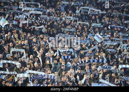 Roma, Lazio, ITALIA. 28 gennaio 2024. 01/28/2024 Roma, Stadio Olimpico, partita di calcio valida per il campionato di serie A 2023/24 tra SS Lazio vs SSC Napoli.nella foto: Tifosi Lazio (Credit Image: © Fabio Sasso/ZUMA Press Wire) SOLO USO EDITORIALE! Non per USO commerciale! Crediti: ZUMA Press, Inc./Alamy Live News Foto Stock