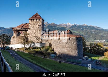 VADUZ, LIECHTENSTEIN - 28 SETTEMBRE 2023 - Castello di Vaduz, la residenza ufficiale del Principe del Liechtenstein Foto Stock