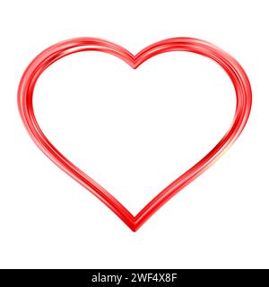 Sottile cornice a cuore dorato. Golden Realistic Heart Border. Il lusso, simbolo dell'amore. Illustrazione Vettoriale