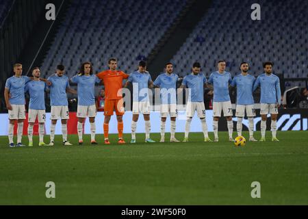 Roma, Lazio, ITALIA. 28 gennaio 2024. 01/28/2024 Roma, Stadio Olimpico, partita di calcio valida per il campionato di serie A 2023/24 tra SS Lazio vs SSC Napoli.nella foto: Lazio (Credit Image: © Fabio Sasso/ZUMA Press Wire) SOLO USO EDITORIALE! Non per USO commerciale! Crediti: ZUMA Press, Inc./Alamy Live News Foto Stock