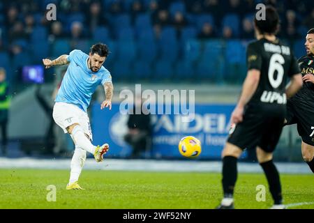 Roma, Italia. 28 gennaio 2024. Luis Alberto della SS Lazio durante la partita di serie A tra SS Lazio e SSC Napoli allo Stadio Olimpico il 28 gennaio 2024 a Roma. Crediti: Giuseppe Maffia/Alamy Live News Foto Stock