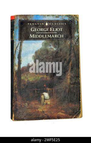 Middlemarch di George Eliot (Mary Anne Evans). Copertina del libro su sfondo chiaro/bianco. Foto Stock