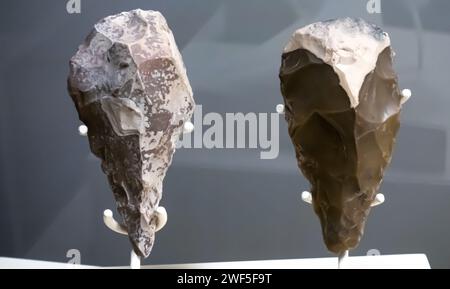 Utensili in pietra, pietra focaia, pietra focaia, Paleolith, 2,5 - 2 milioni di anni fa, Gazbek, Hortum, provincia di Sanliurfa Foto Stock