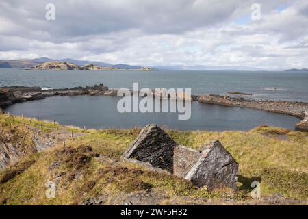 Un dismesse cave di ardesia su Easdale, Argyle, Scozia Foto Stock