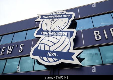 Birmingham, Regno Unito. 28 gennaio 2024. Birmingham, Inghilterra, 28 gennaio 2024: Guarda fuori dallo stadio durante la partita di calcio del campionato fa Womens tra Birmingham City e London City Lionesses a St Andrews a Birmingham, Inghilterra (Natalie Mincher/SPP) credito: SPP Sport Press Photo. /Alamy Live News Foto Stock