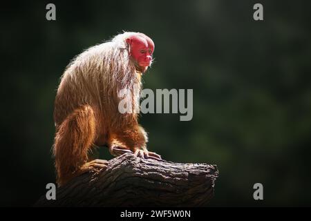 Scimmia Uakari rossa (Cacajao calvus rubicundus) Foto Stock