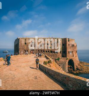 Forte di San Giovanni Battista sull'isola di Berlenga grande, in Portogallo Foto Stock