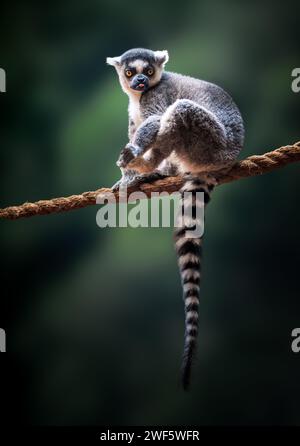 Lemur dalla coda ad anello (Lemur catta) - Madagascar Primate Foto Stock