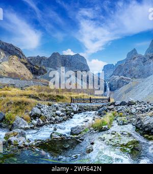 Changbai Mountain North Scenic Area, Antu County, Yanbian Korean Autonomous Prefecture, Jilin Province Changbai Mountain Waterfall Stock Photo