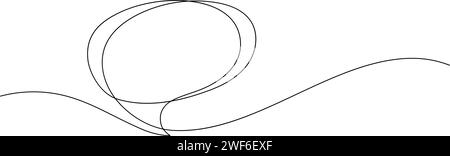 messaggio di chat a fumetto in una riga che disegna un'illusione vettoriale lineare sottile e minimalista continua Illustrazione Vettoriale