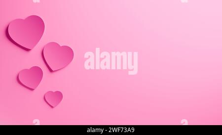 Varie forme di cuore per trasmettere l'amore con il cuore per un felice San Valentino. Foto Stock