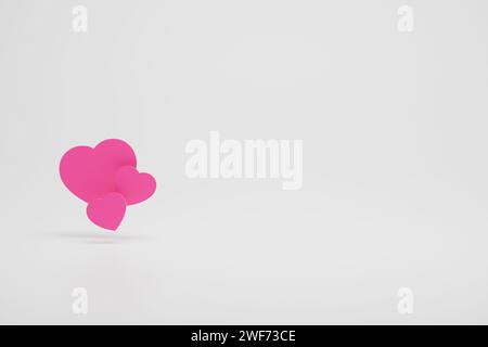 Varie forme di cuore per trasmettere l'amore con il cuore per un felice San Valentino. Foto Stock