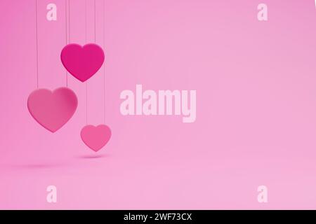 Varie forme di cuore per trasmettere l'amore con il cuore per un felice San Valentino. Foto Stock