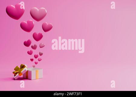 Varie forme di cuore per trasmettere l'amore con il cuore per un felice San Valentino. Foto Stock