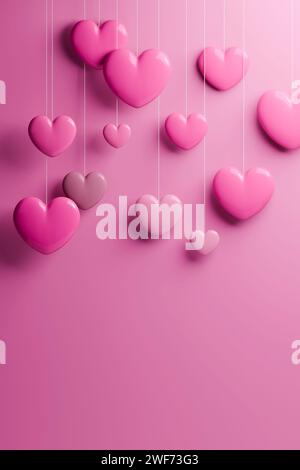 Varie forme di cuore per trasmettere l'amore con il cuore per un felice San Valentino. Foto Stock