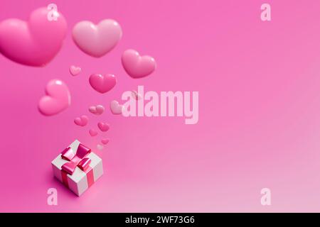 Varie forme di cuore per trasmettere l'amore con il cuore per un felice San Valentino. Foto Stock