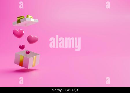 Varie forme di cuore per trasmettere l'amore con il cuore per un felice San Valentino. Foto Stock