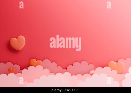 Varie forme di cuore per trasmettere l'amore con il cuore per un felice San Valentino. Foto Stock