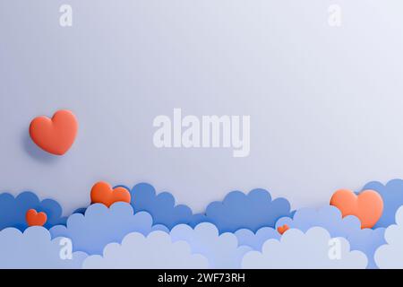 Varie forme di cuore per trasmettere l'amore con il cuore per un felice San Valentino. Foto Stock