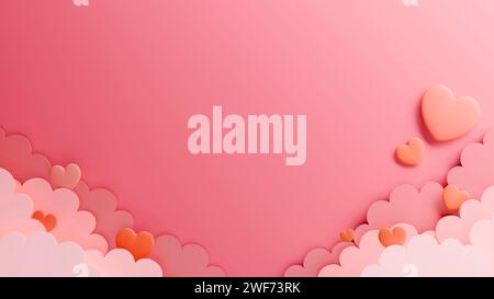 Varie forme di cuore per trasmettere l'amore con il cuore per un felice San Valentino. Foto Stock