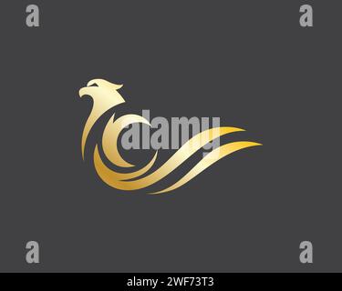 Falcon ala modello Logo illustrazione vettoriale design Illustrazione Vettoriale