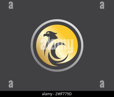Falcon ala modello Logo illustrazione vettoriale design Illustrazione Vettoriale