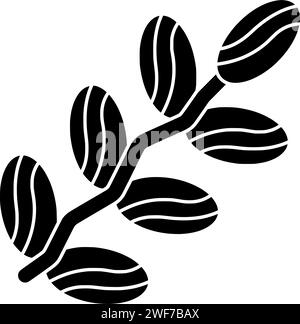 illustrazione medjool fruit silhouette cibo logo palma icona data contorno dolce marrone tropicale raccolto sano delizioso secco forma heap naturale snack verde biologico Illustrazione Vettoriale