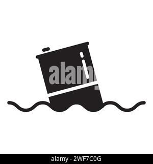 Icona vettore glicfo inquinamento acqua isolata Illustrazione Vettoriale