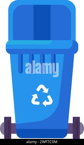 Contenitore trasportabile aperto con coperchio per la conservazione, il riciclaggio e la cernita dei rifiuti domestici di carta. Cestino vuoto per carta e cartone da rottamare b Illustrazione Vettoriale