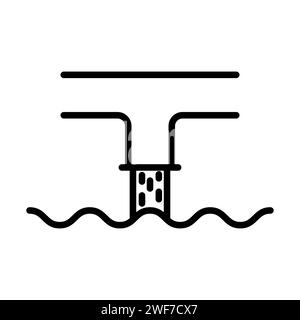 Icona del vettore di profilo dell'inquinamento dell'acqua Illustrazione Vettoriale